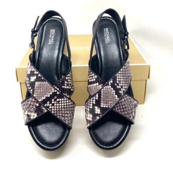 💖MEGA SALE💖Michael Kors Women's Size Sandal Jodi Mid Wedge Leather 40S8JOFS1E - Picture 8 of 15